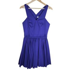 Robert Rodriguez Womens Dress 10 Purple Fit Flare Sleeveless Cocktail Wedding